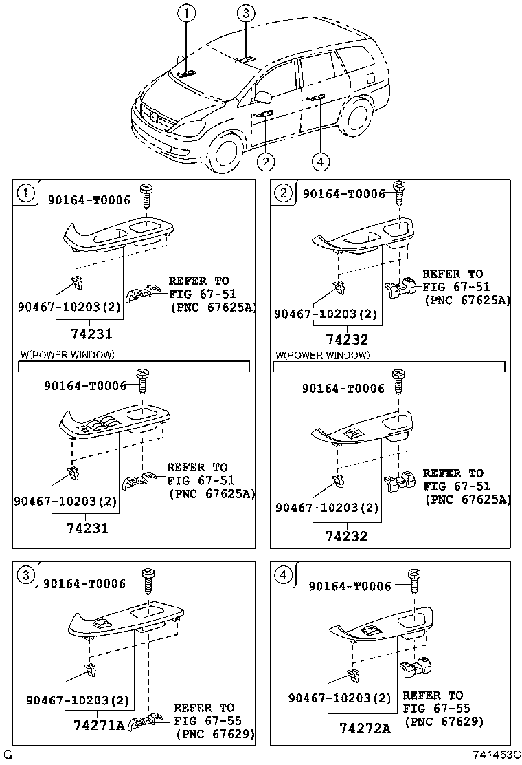 74232-0K280 PANEL, FRONT ARMREST BASE, UPPER LH product image
