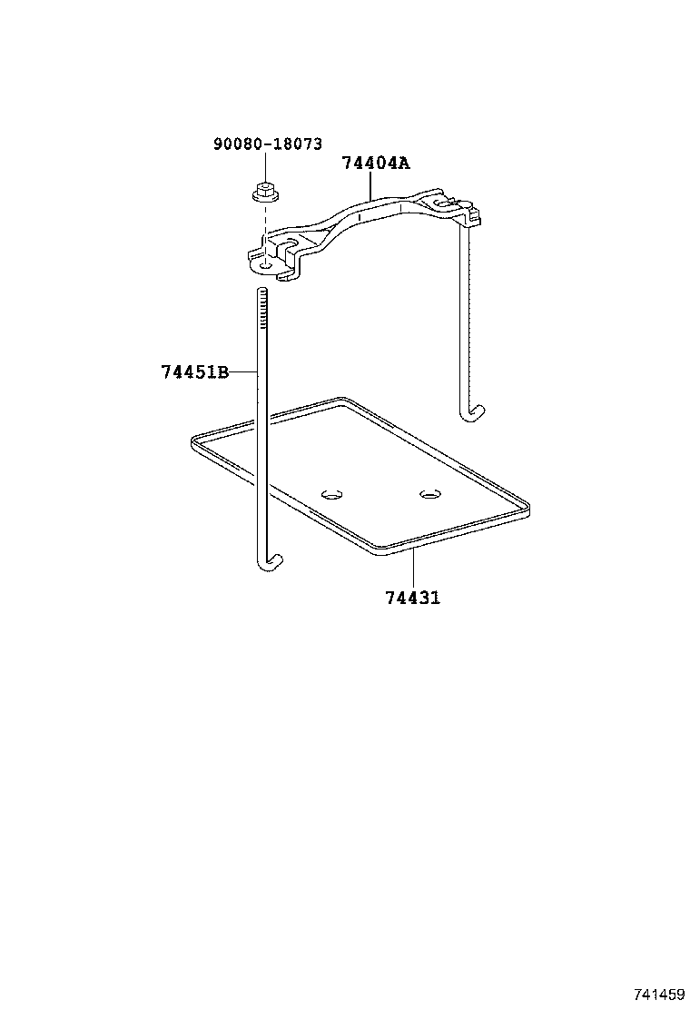 Toyota 74451-04040 BOLT, BATTERY CLAMP