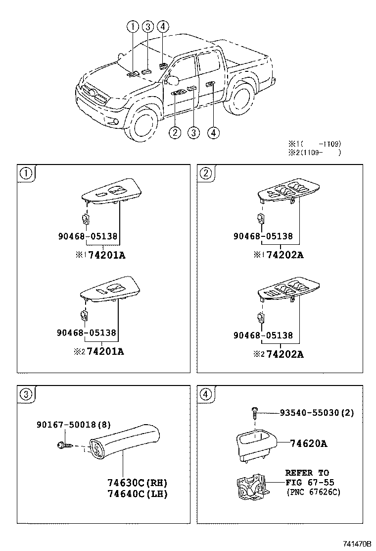 Toyota 74348-04020-B0 HOLDER, VISOR