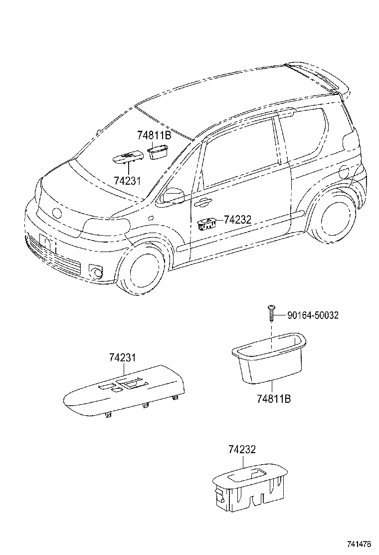 74231-52280 PANEL, FRONT ARMREST BASE, UPPER RH product image