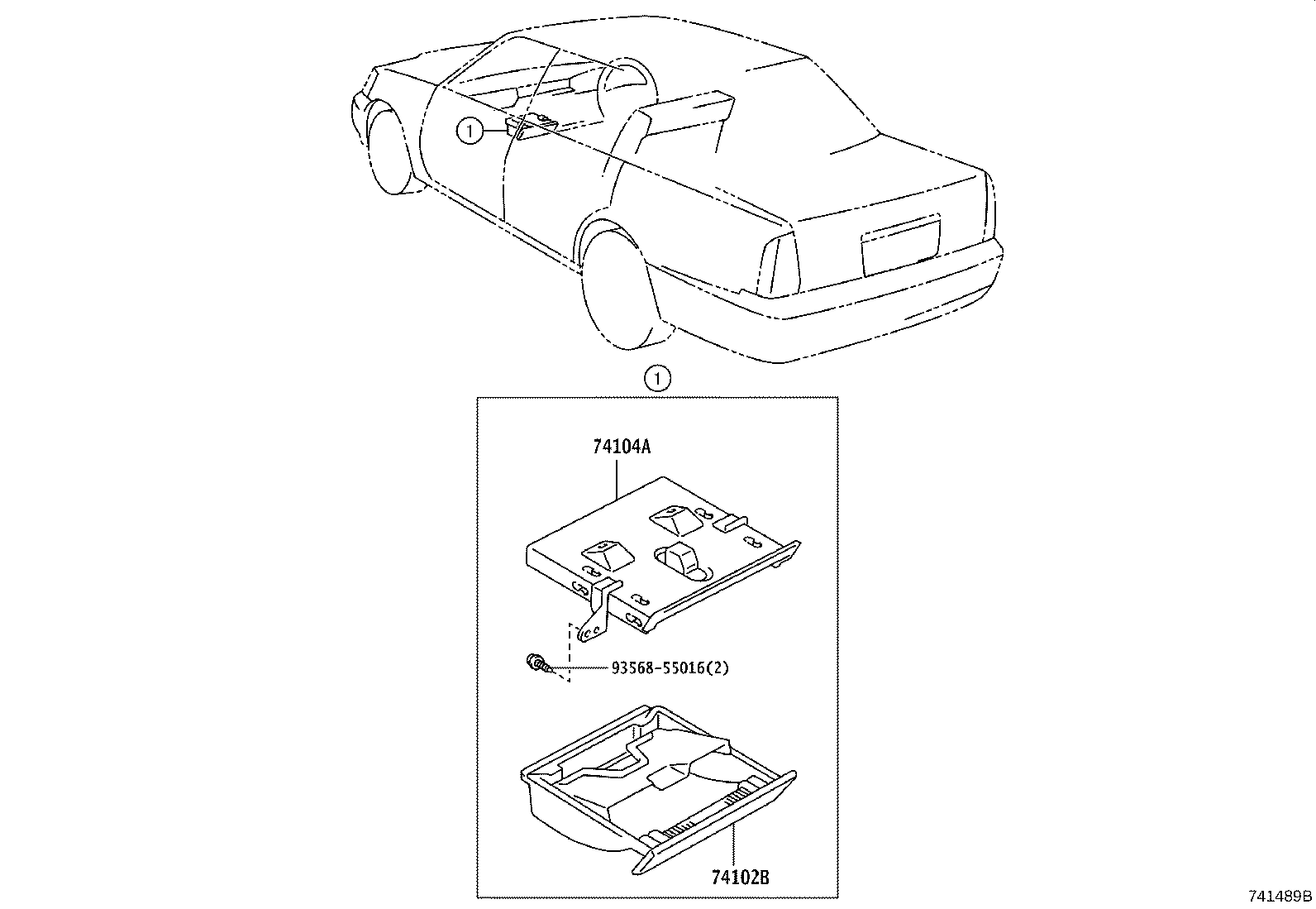 74102-30111-B0 BOX SUB-ASSY, FRONT ASH RECEPTACLE product image