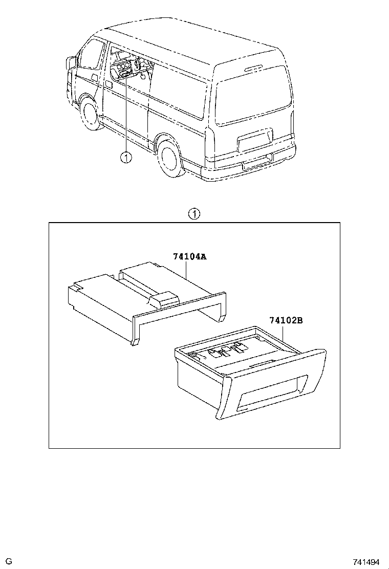 74102-26070-B0 BOX SUB-ASSY, FRONT ASH RECEPTACLE product image
