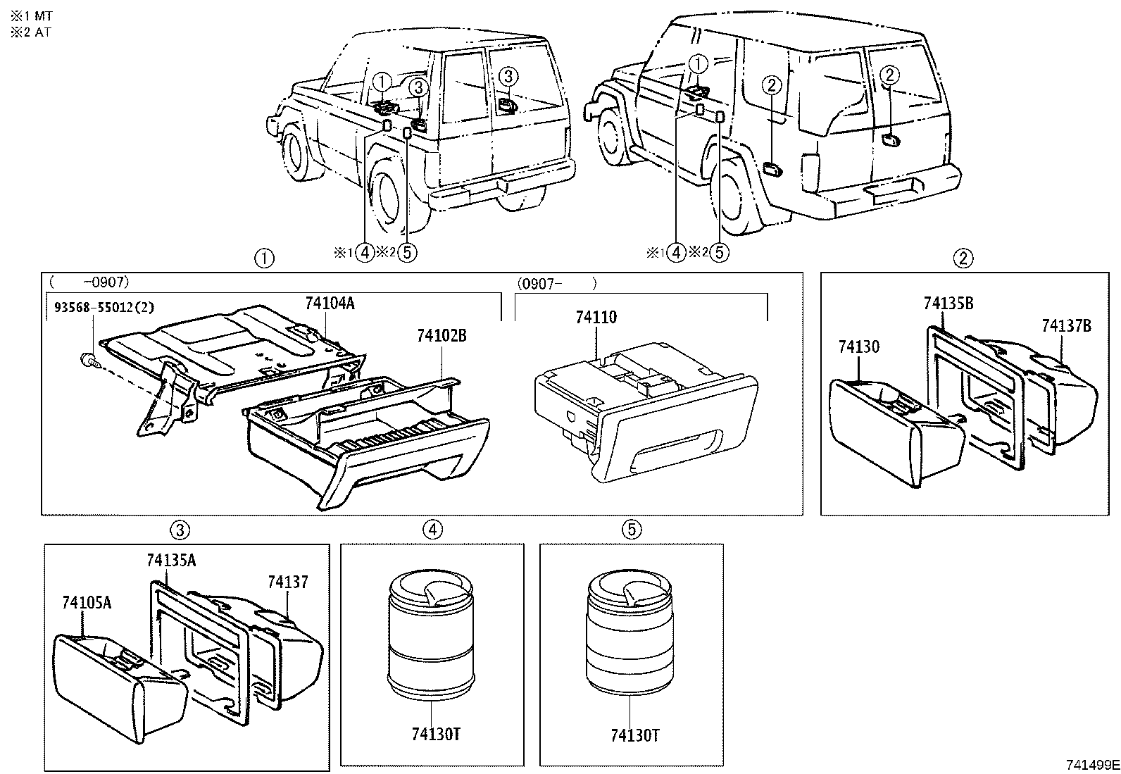 74130-60220 RECEPTACLE ASSY, FRONT ASH product image