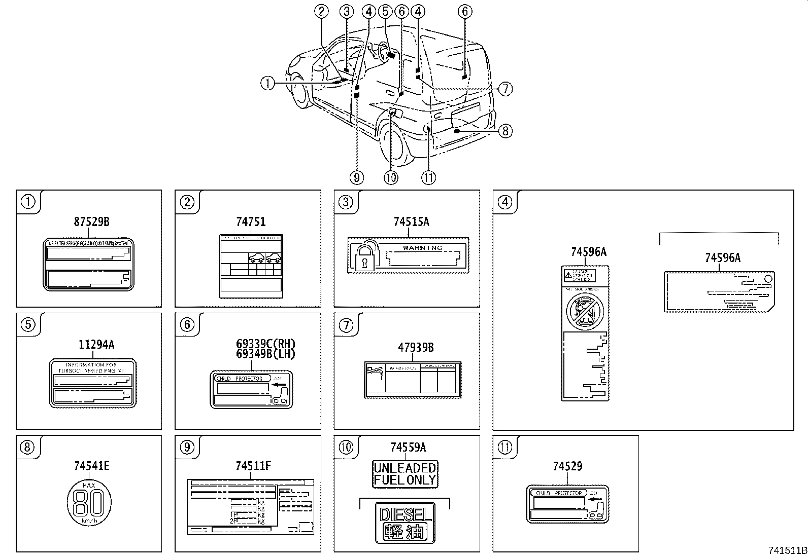 47939-52010 LABEL, LOAD SENSING VALVE MARKING INFORMATION product image