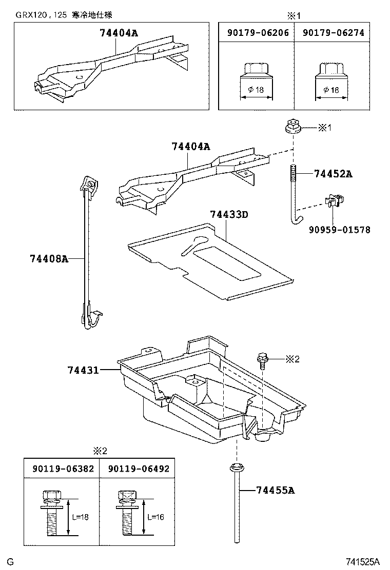 74408-22020 BOLT SUB-ASSY, BATTERY CLAMP, NO.2 product image