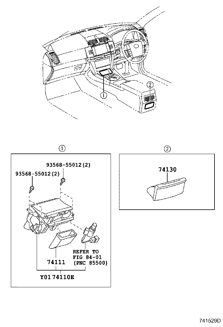 74110-22230 RECEPTACLE ASSY, FRONT ASH product image