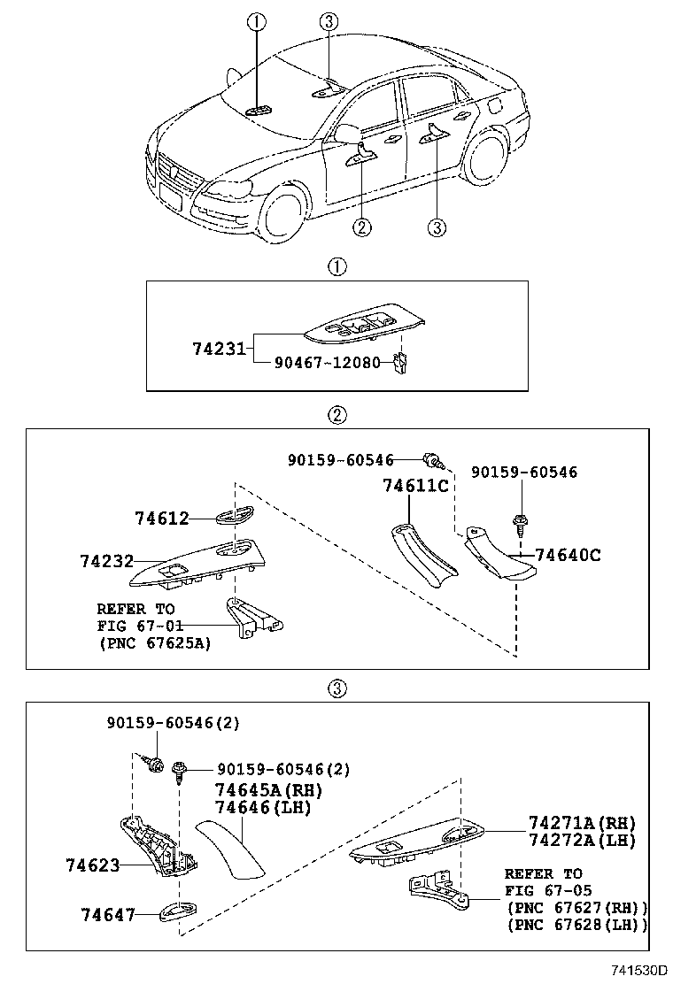 74232-22300 PANEL, FRONT ARMREST BASE, UPPER LH product image