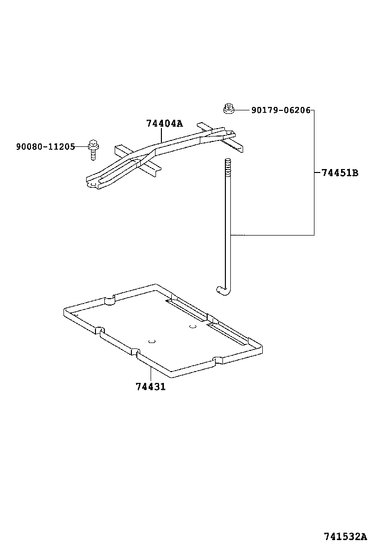 74404-07020 CLAMP SUB-ASSY, BATTERY product image
