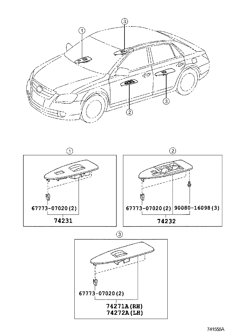 Toyota 74348-12040-B6 HOLDER, VISOR