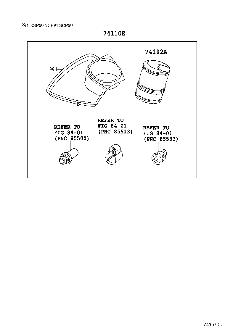 74110-52040 RECEPTACLE ASSY, FRONT ASH product image