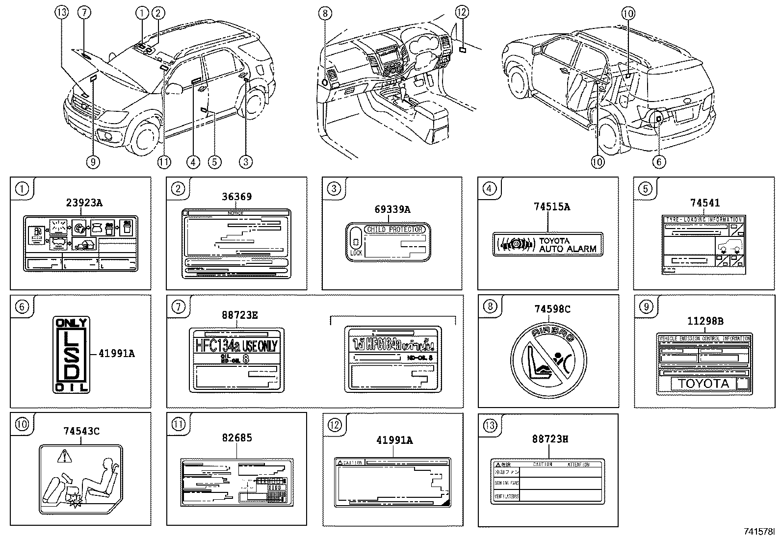 42661-0K830 PLATE, TIRE PRESSURE CAUTION product image