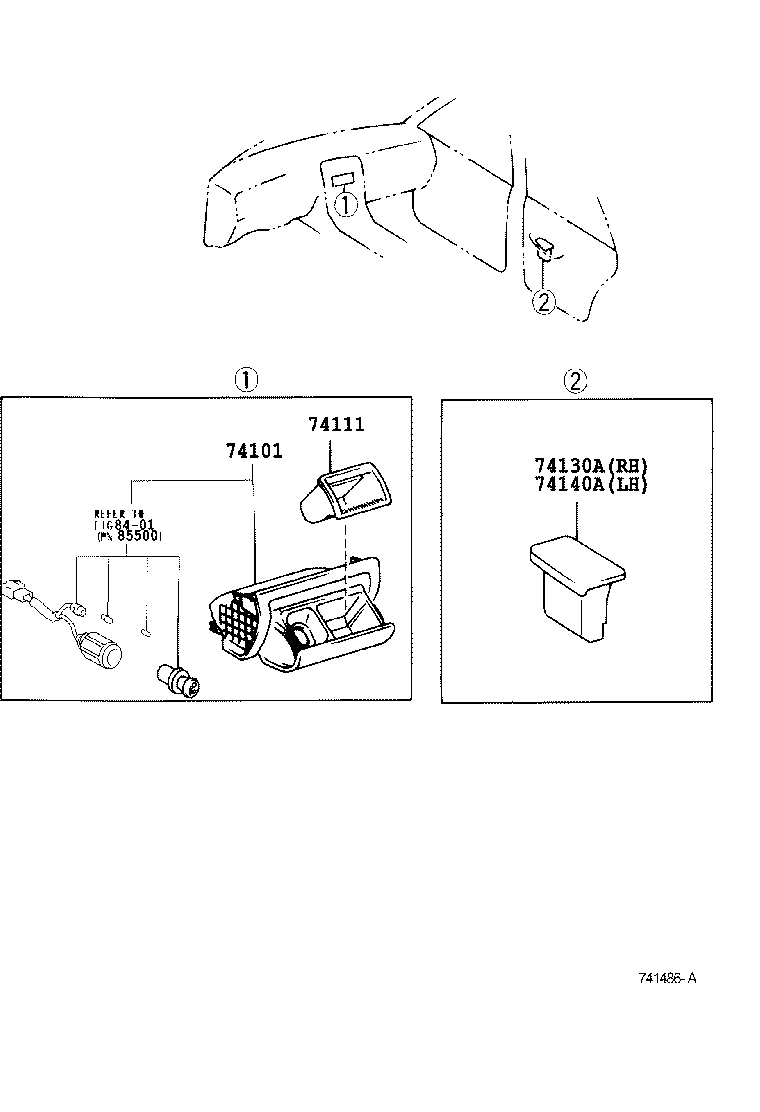 74101-30150 RECEPTACLE SUB-ASSY, FRONT ASH product image