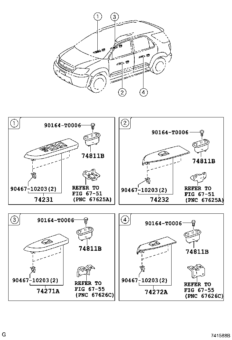 74231-0K400 PANEL, FRONT ARMREST BASE, UPPER RH product image
