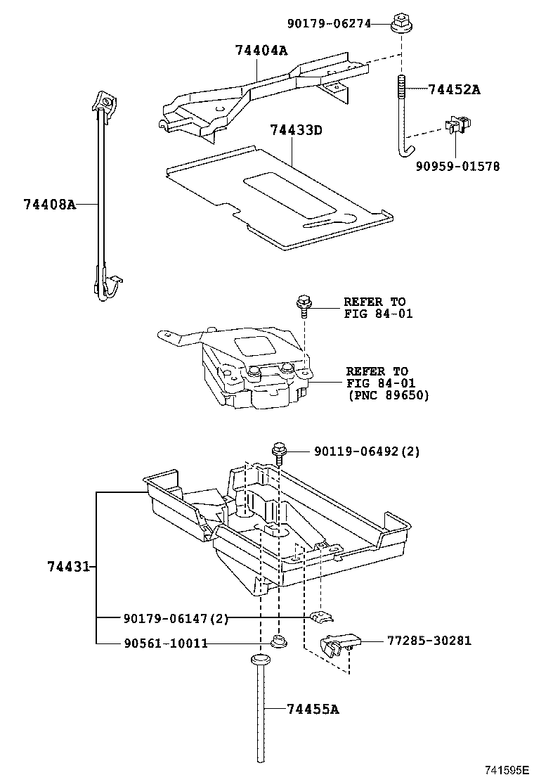 Toyota 74451-30120 BOLT, BATTERY CLAMP, NO.2