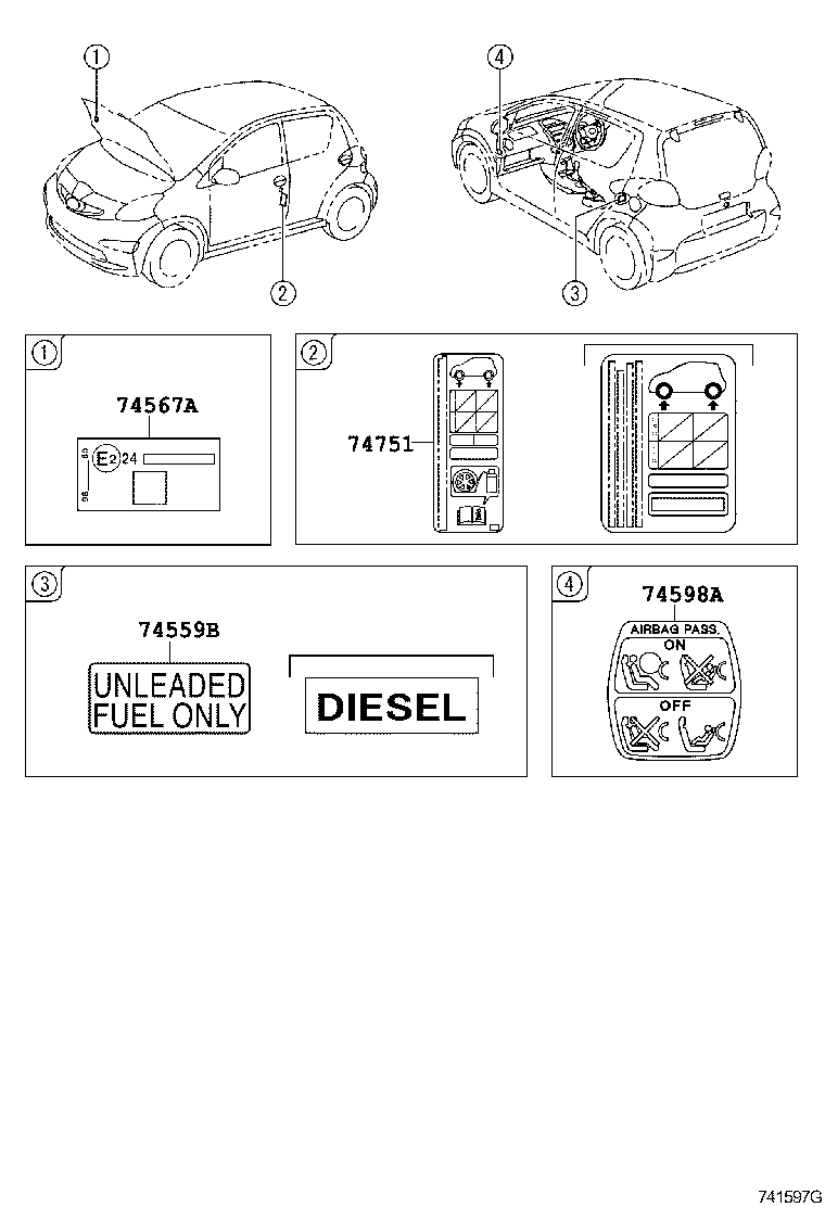 74567-YV011 PLATE, E.C.E APPROVED NUMBER product image
