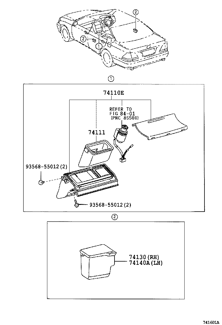 74140-0N010-B0 RECEPTACLE ASSY, REAR ASH, LH product image