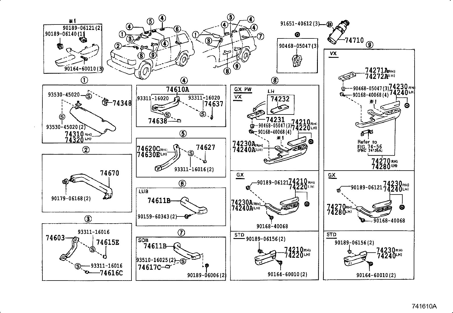 74232-60180 PANEL, FRONT ARMREST BASE, UPPER LH product image