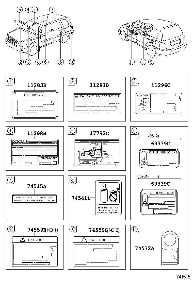 Toyota 11298-20751 LABEL, EMISSION CONTROL INFORMATION