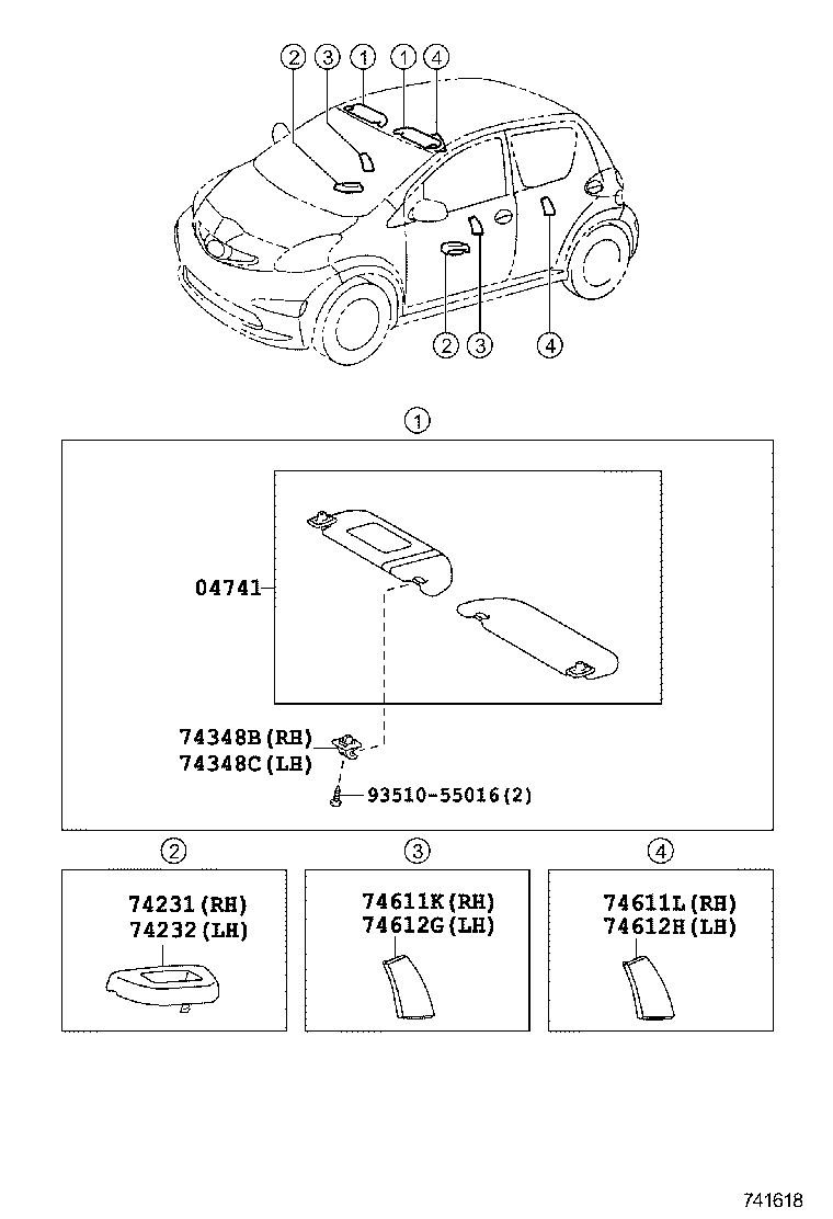04741-09020 VISOR KIT product image