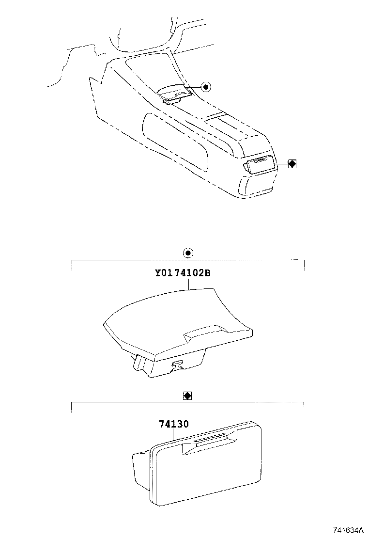 74102-48070-B0 BOX SUB-ASSY, FRONT ASH RECEPTACLE product image