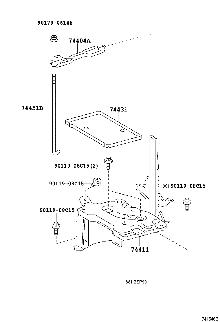 74451-52070 BOLT, BATTERY CLAMP product image