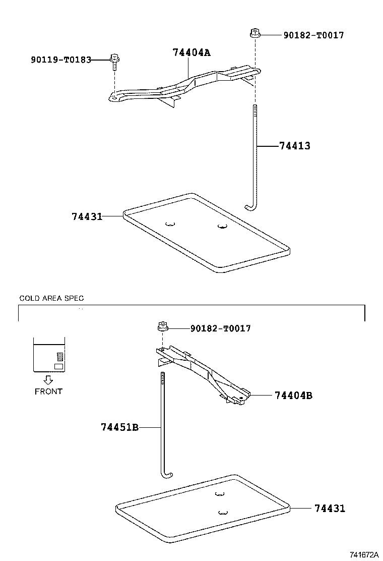 74431-04050 TRAY, BATTERY product image