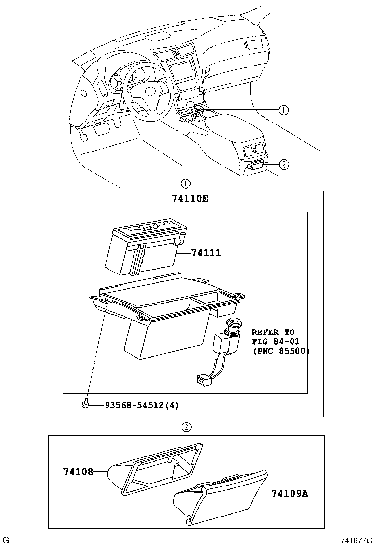 74108-30080 RETAINER SUB-ASSY, REAR ASH RECEPTACLE product image