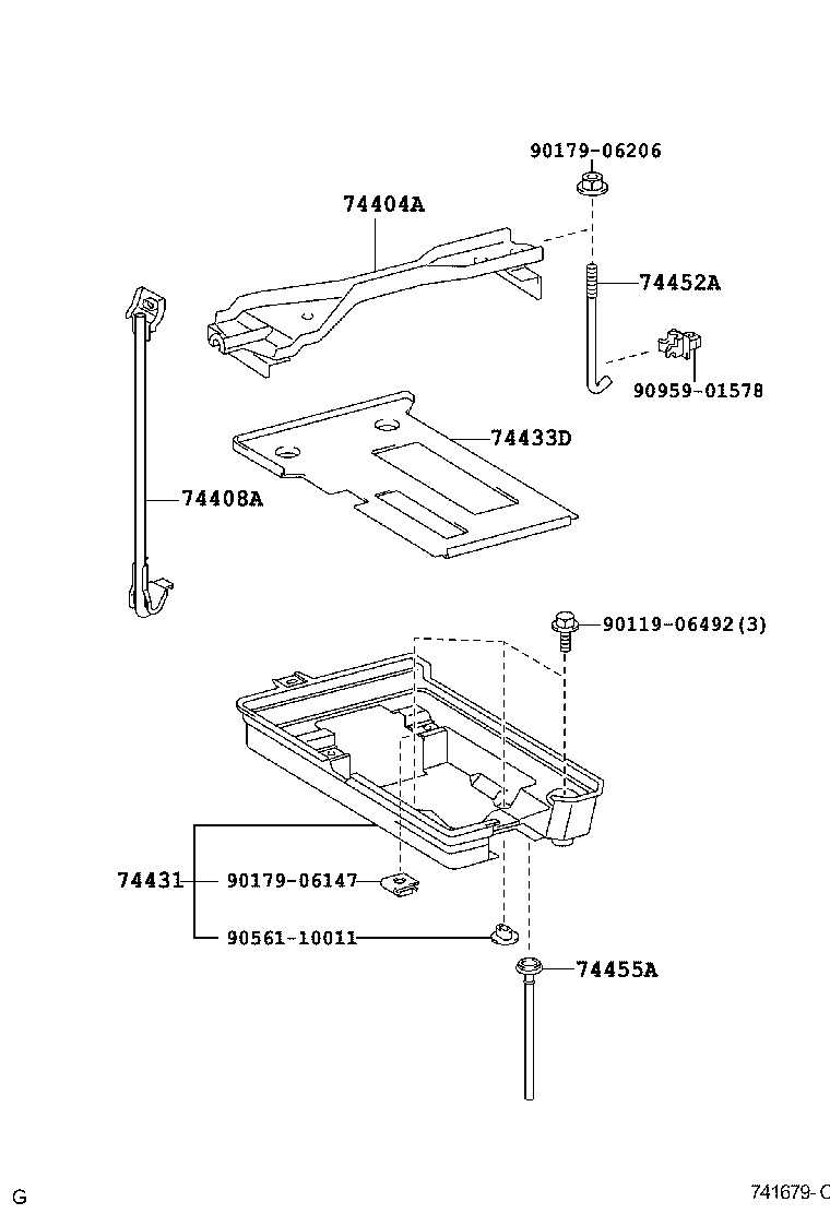74404-22370 CLAMP SUB-ASSY, BATTERY product image