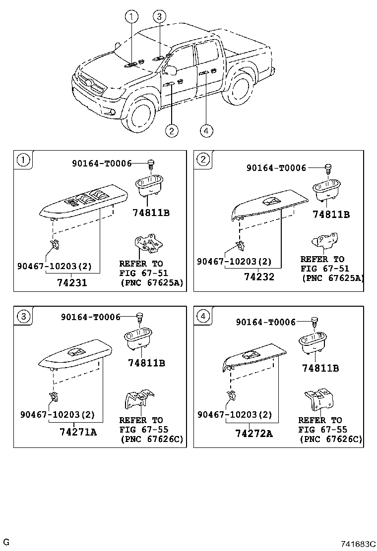 74232-0K150 PANEL, FRONT ARMREST BASE, UPPER LH product image