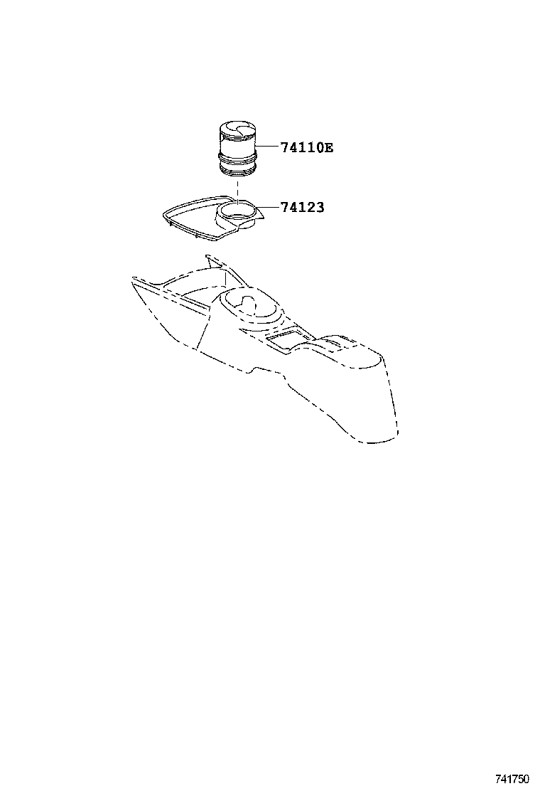 74110-0F010 RECEPTACLE ASSY, FRONT ASH product image