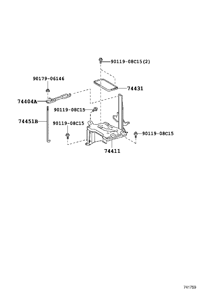 74431-0D050 TRAY, BATTERY product image