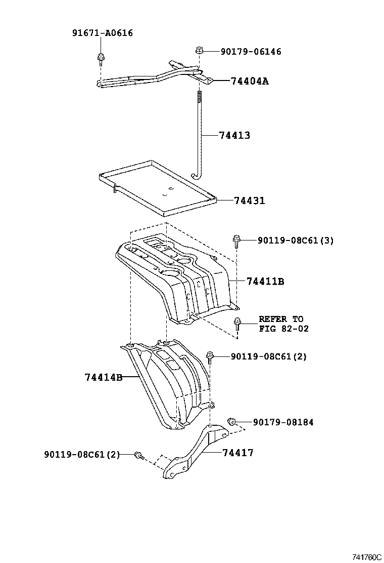 Toyota 74414-42010 REINFORCEMENT, BATTERY BRACKET