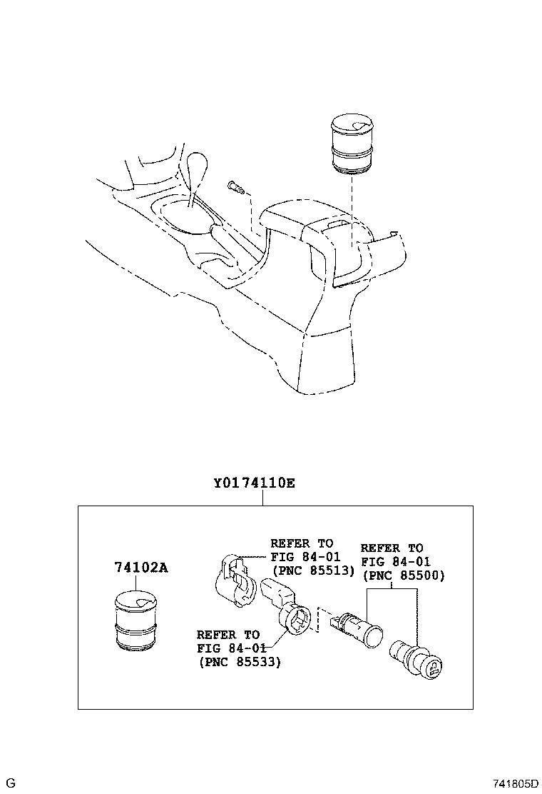 74110-52050 RECEPTACLE ASSY, FRONT ASH product image