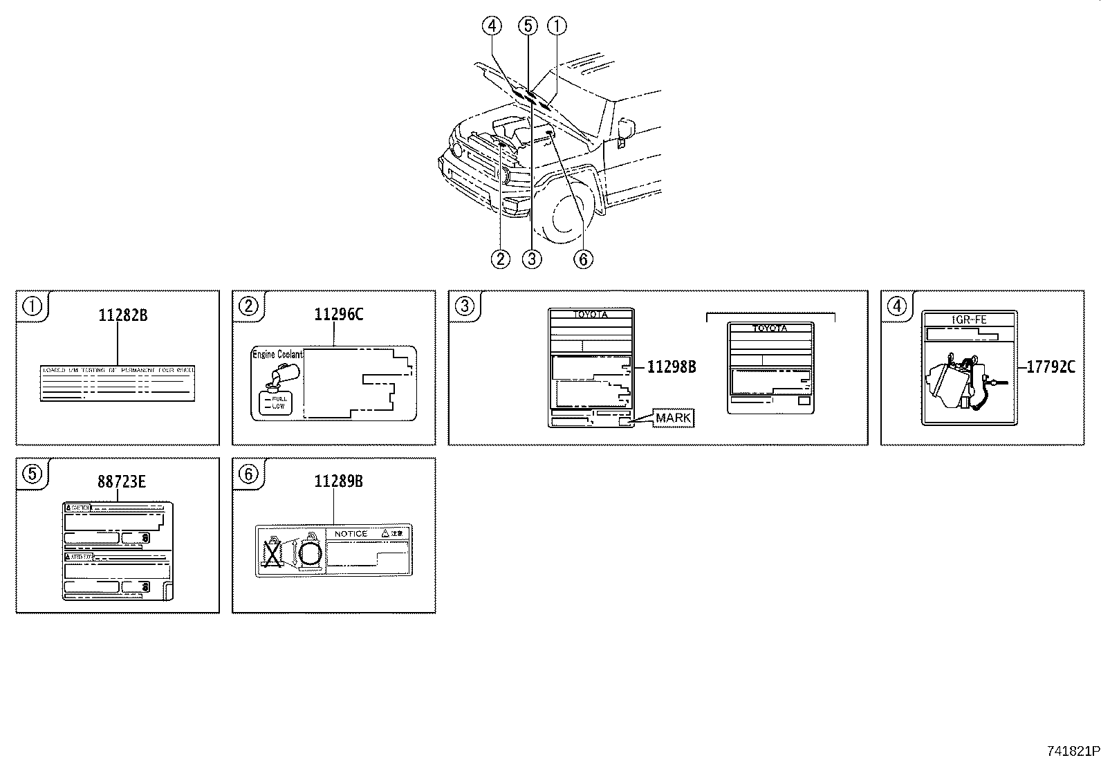 Toyota 11289-31010 LABEL, SPARK PLUG NOTICE