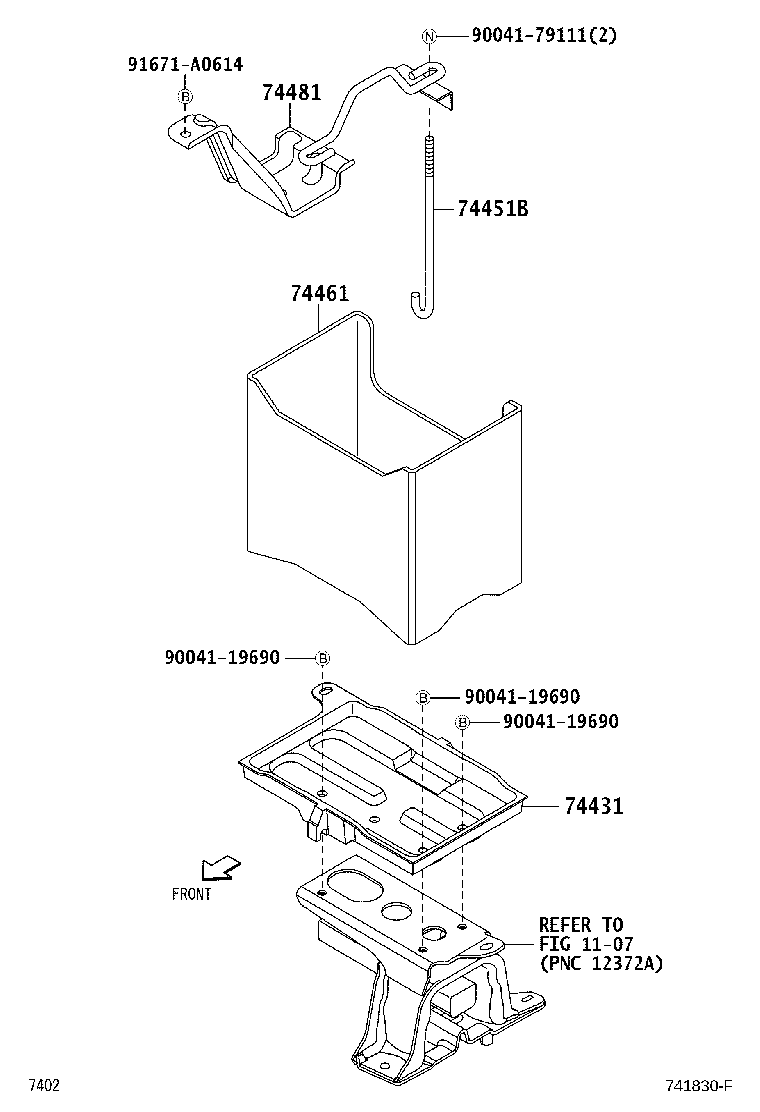 74404-B1020 CLAMP, BATTERY HOLD DOWN product image