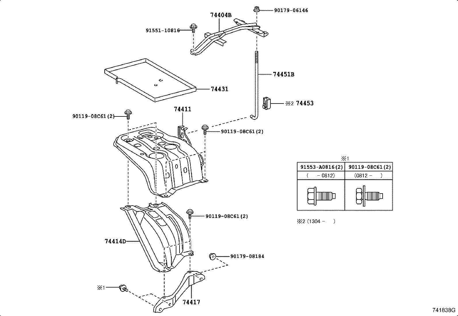 74404-28190 CLAMP SUB-ASSY, BATTERY product image