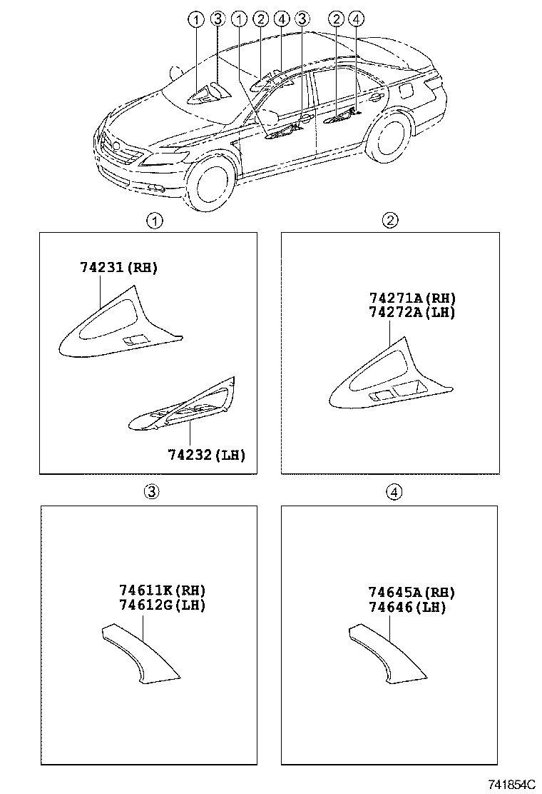 74336-33020 CLIP, VISOR ARM SET product image