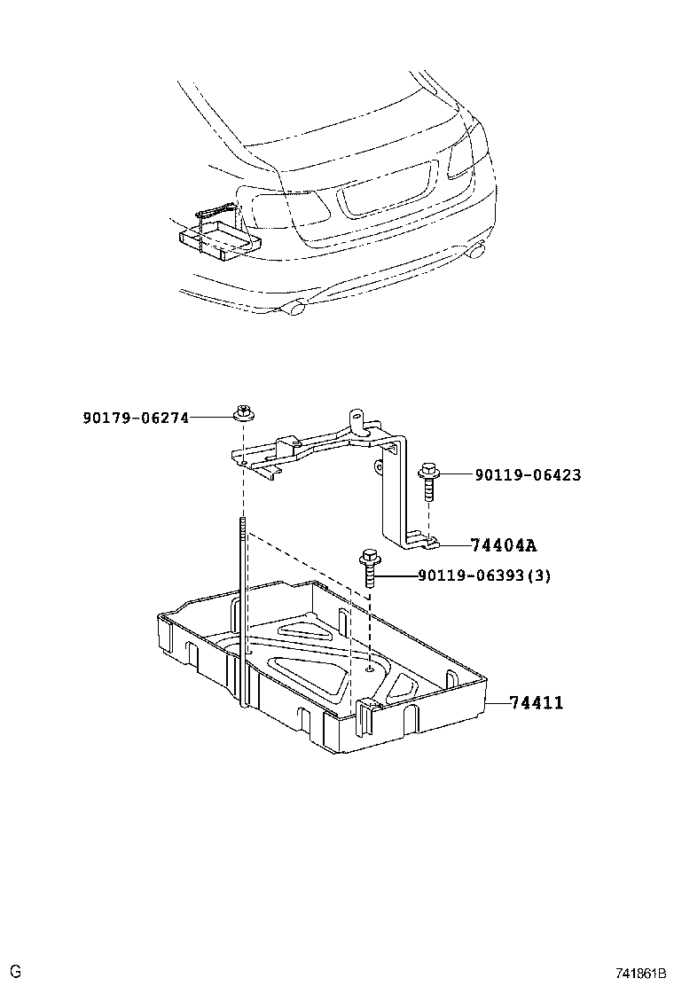 Toyota 74410-30051 CARRIER, BATTERY