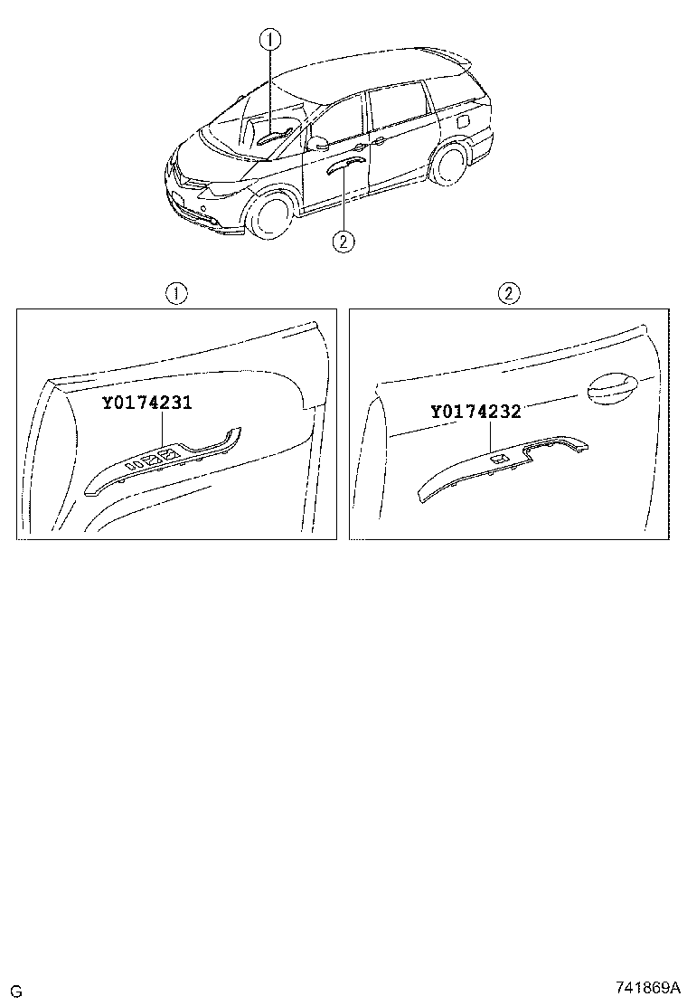 74232-28620-B0 PANEL, FRONT ARMREST BASE, UPPER LH product image