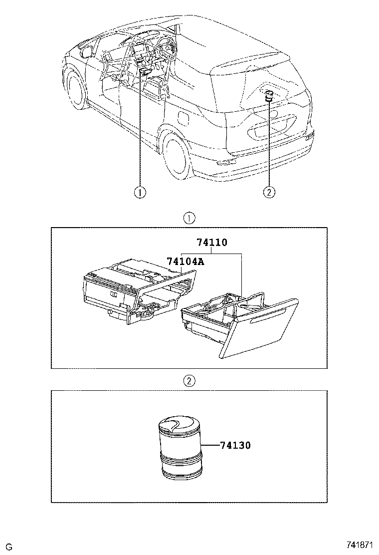 74110-28030-C0 RECEPTACLE ASSY, INSTRUMENT PANEL ASH product image