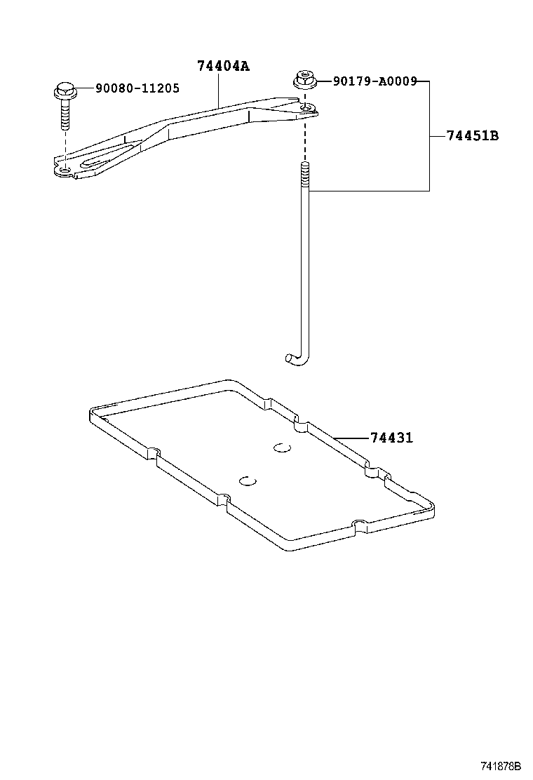 Toyota 74431-08011 TRAY, BATTERY