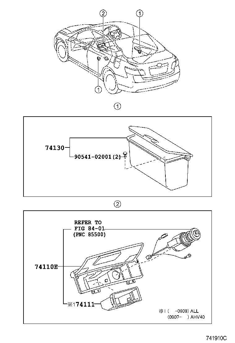 74110-06050 RECEPTACLE ASSY, FRONT ASH product image