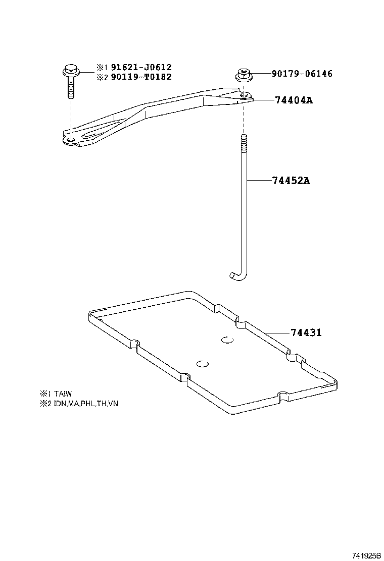 74452-06020 BOLT, BATTERY CLAMP, NO.2 product image