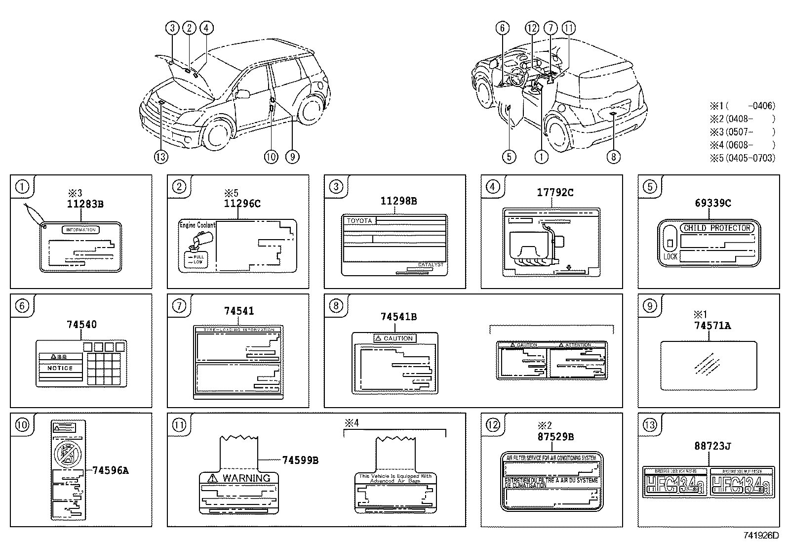 Toyota 74571-32010 FILM, LABEL COVER
