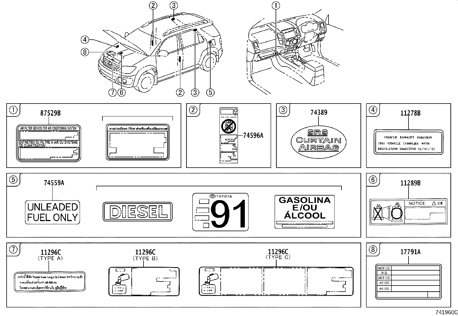 42661-0K830 PLATE, TIRE PRESSURE CAUTION product image