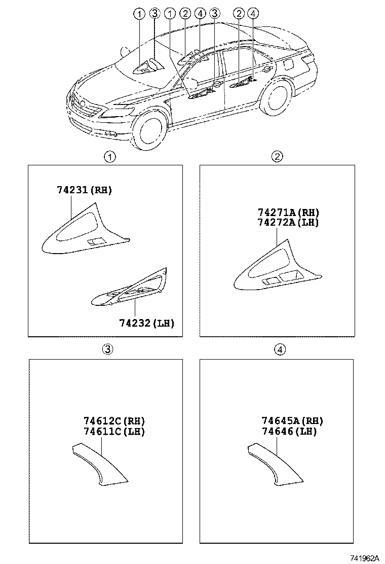 74611-06100 COVER, ASSIST GRIP, LH product image