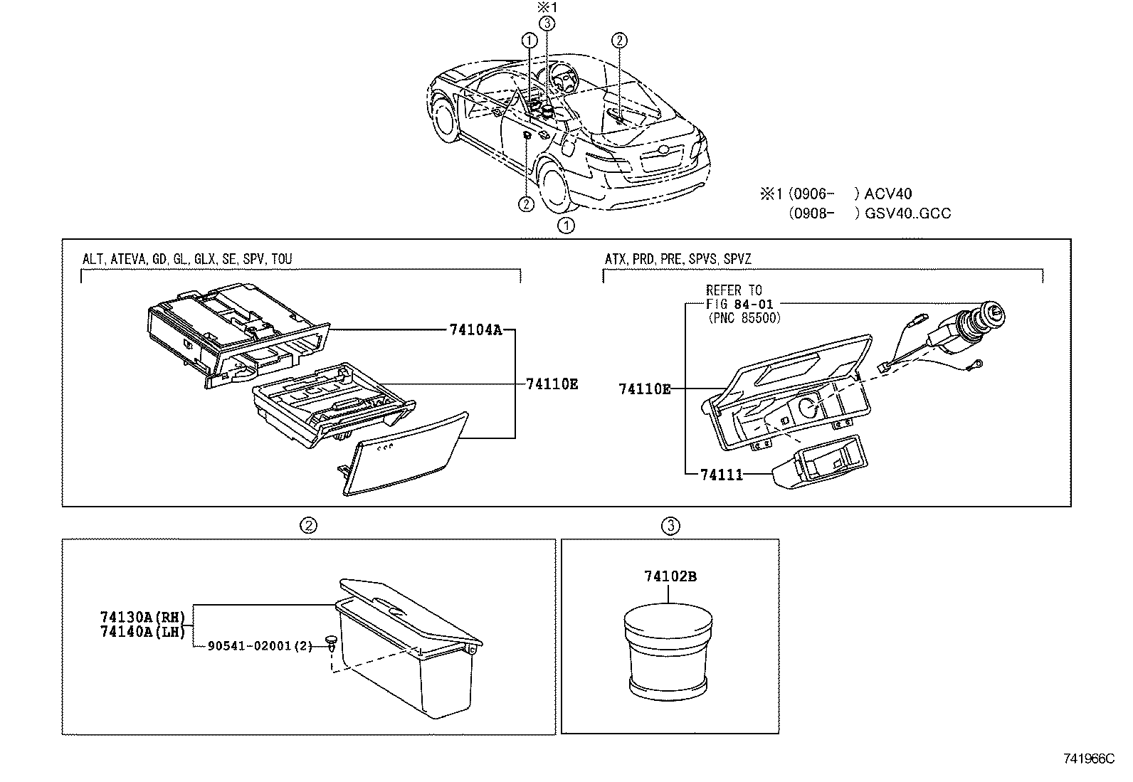 74130-06110-B0 RECEPTACLE ASSY, REAR ASH, RH product image