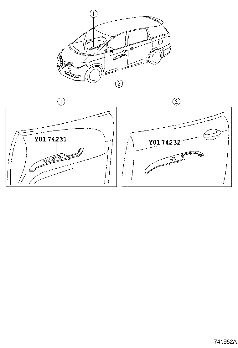 74232-28560-B0 PANEL, FRONT ARMREST BASE, UPPER LH product image
