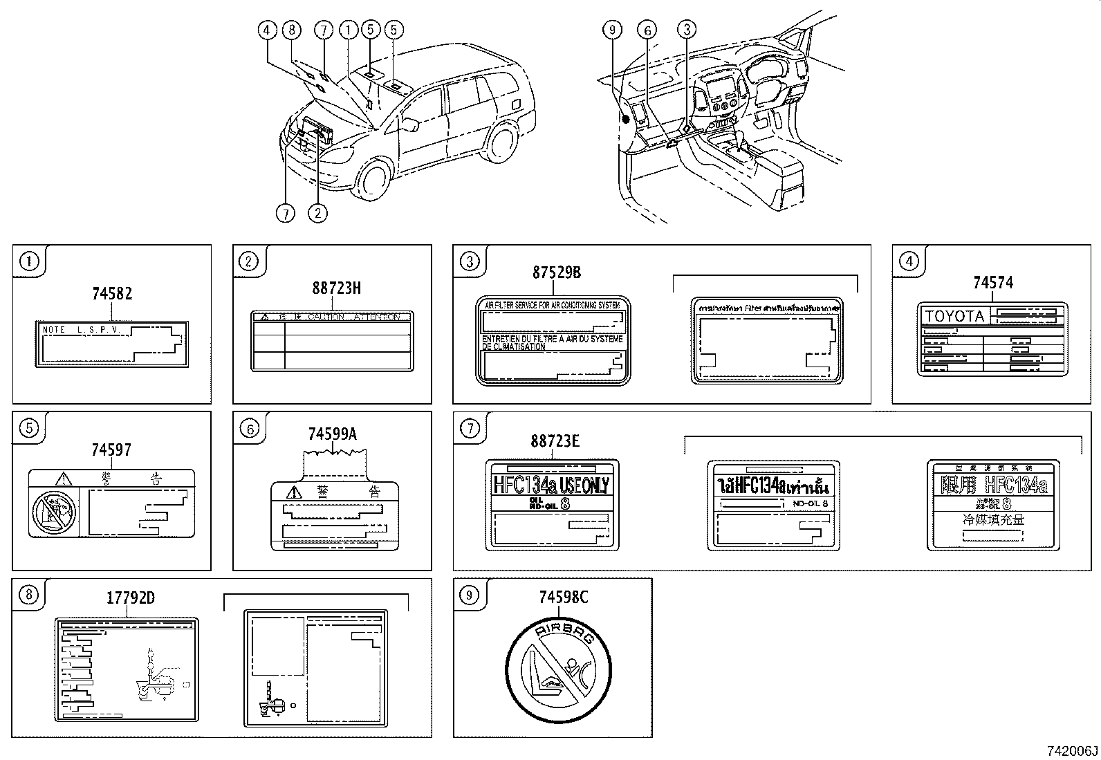 17792-0C031 LABEL, EMISSION CONTROL DEVICE INFORMATION product image
