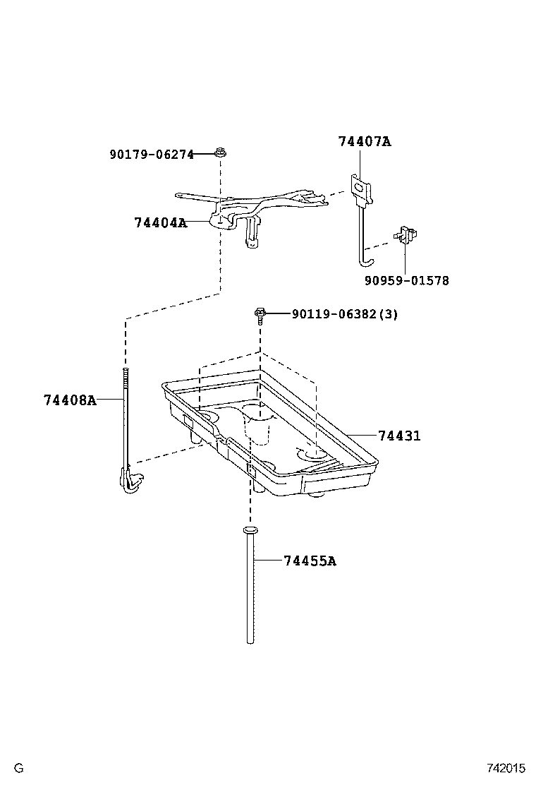74431-50040 TRAY, BATTERY product image